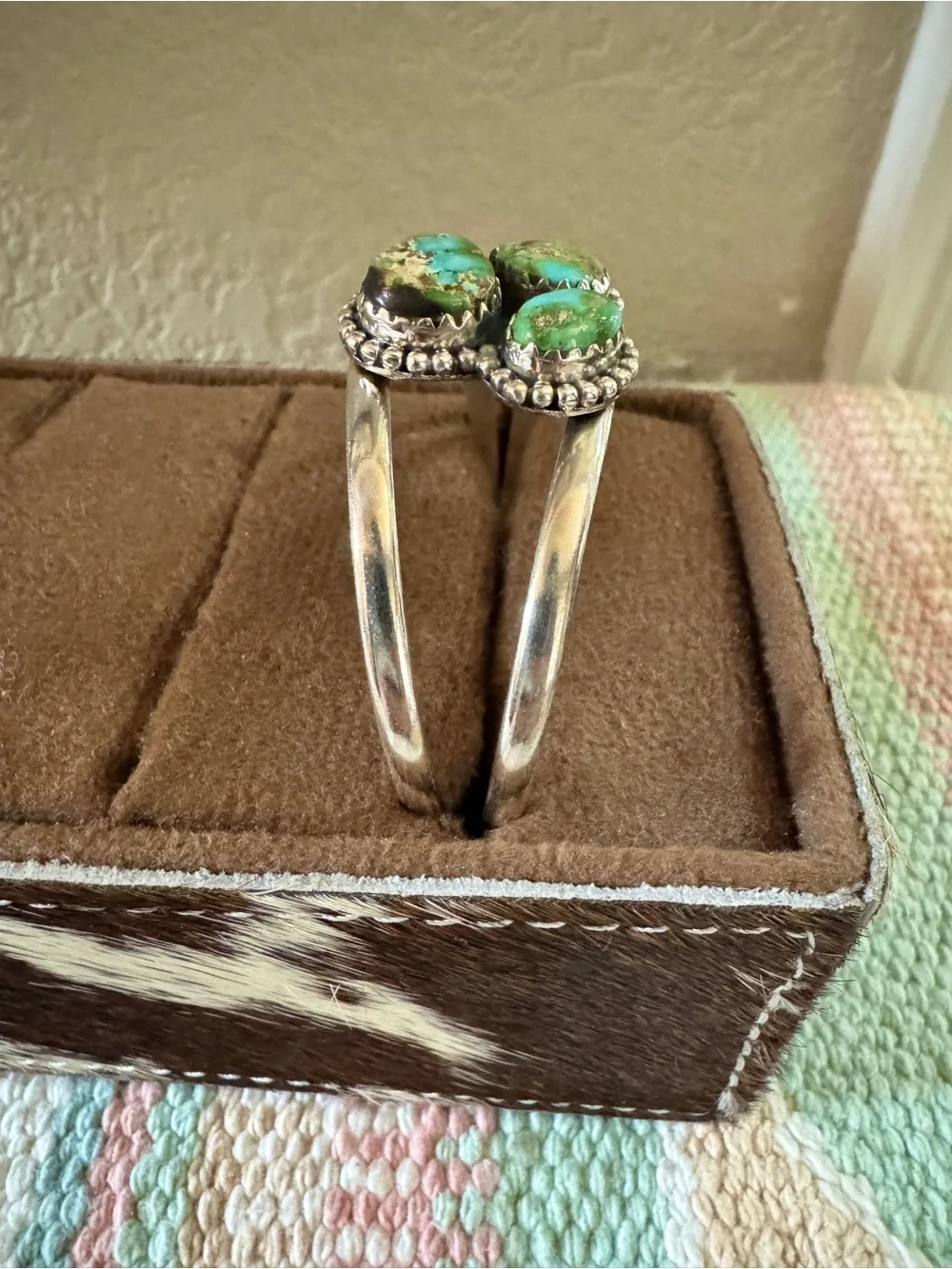3-Stone Sonoran Gold Turquoise Cuff Bracelet